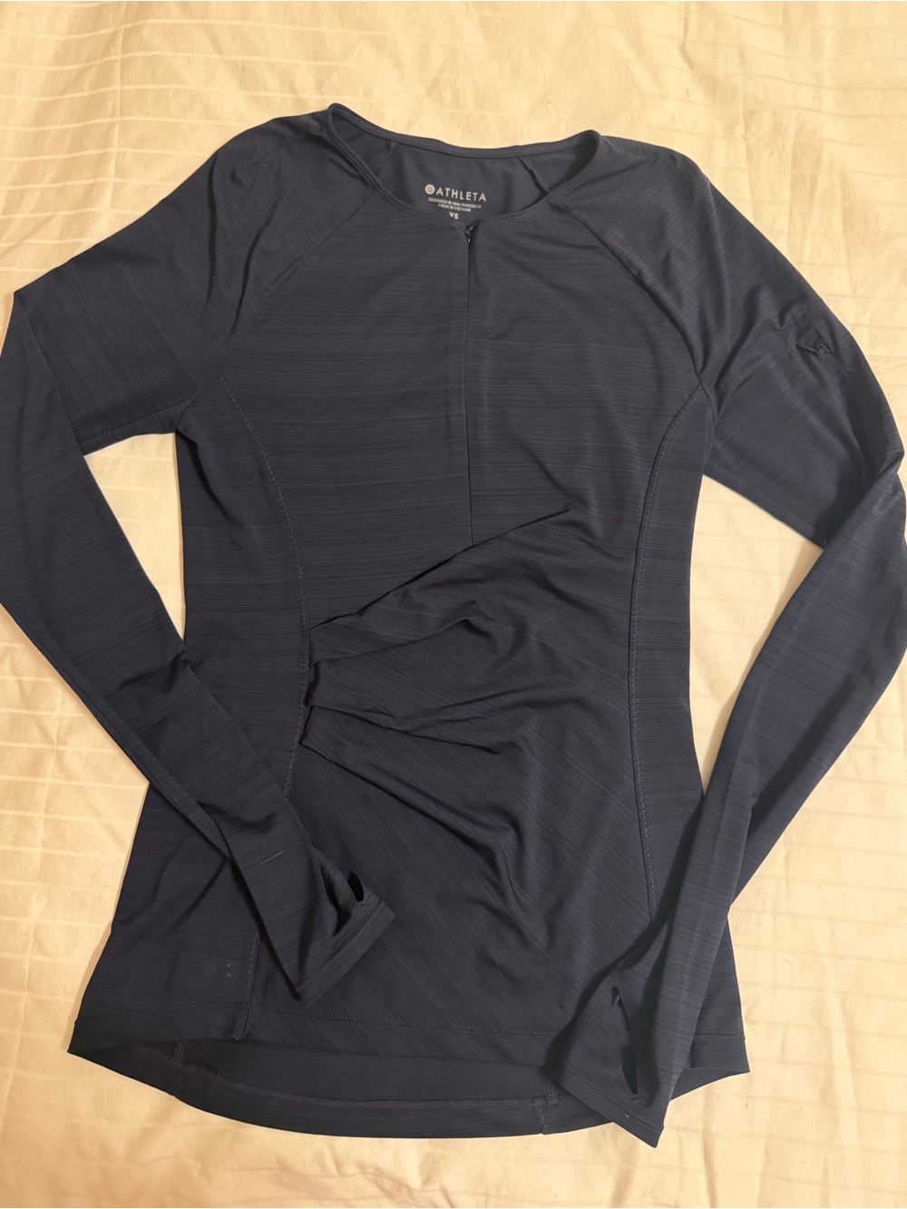 Athleta Navy Long-Sleeve Performance Tee